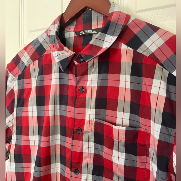 Men’s Arc’teryx Brohm Short Sleeve Button Up Outdoor Plaid Shirt | Size Large - Picture 3 of 7